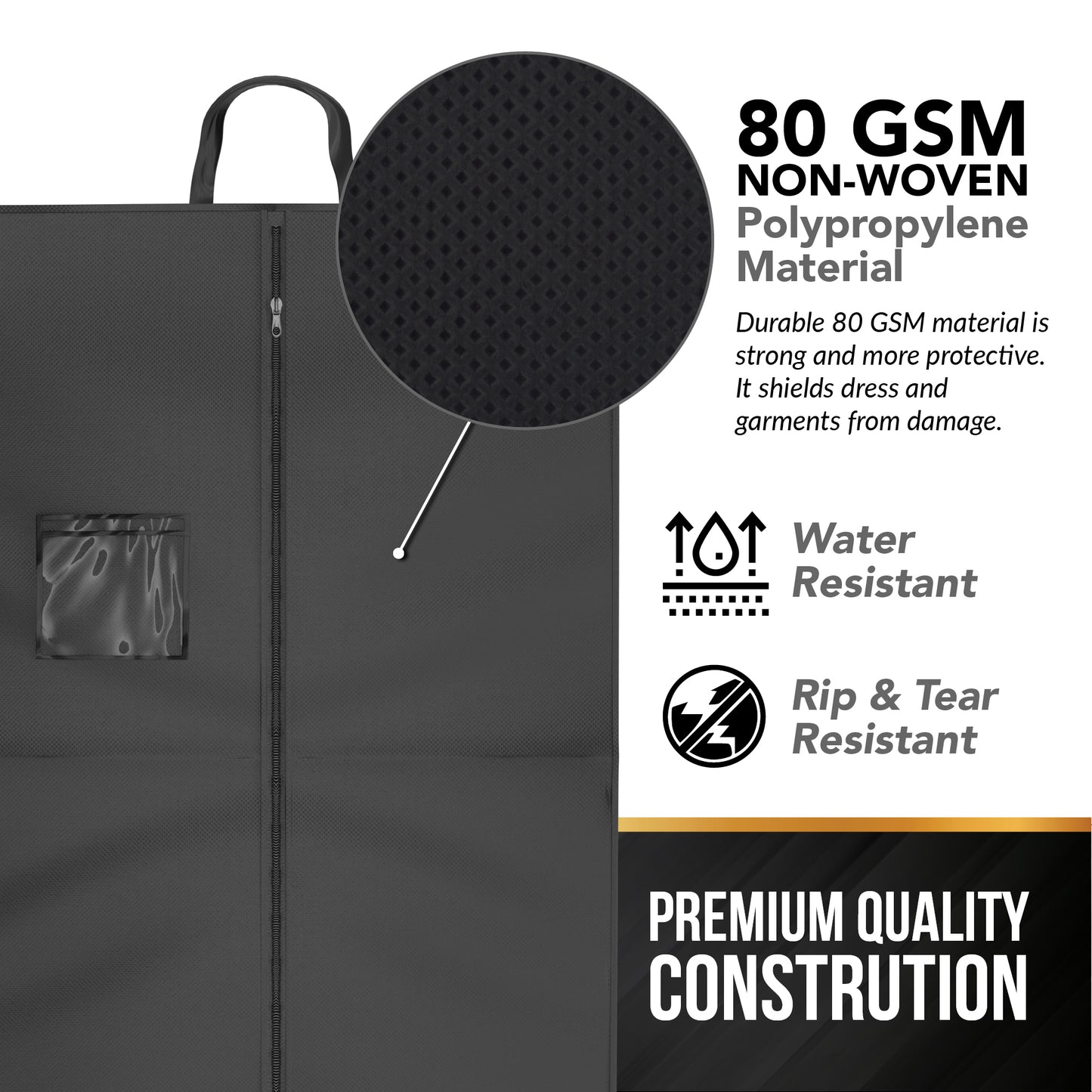 Suit Garment Travel Bags - 40" X 24" with Handles & Snaps