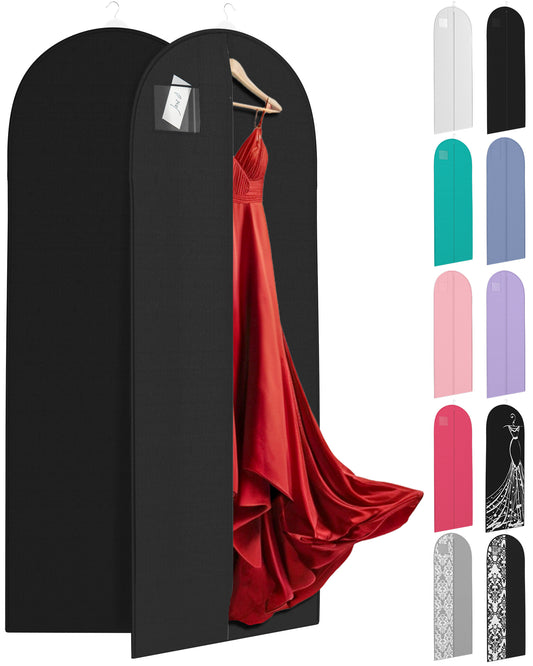 Long Garment Bags for Wedding Gowns with ID Window - 72" x 24" (Flat)